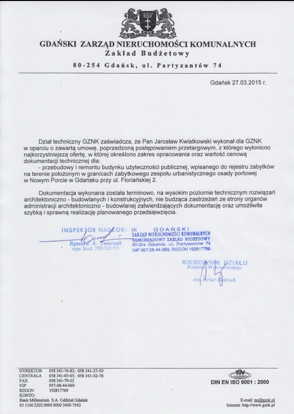 Referencje GZNK Gdańsk.