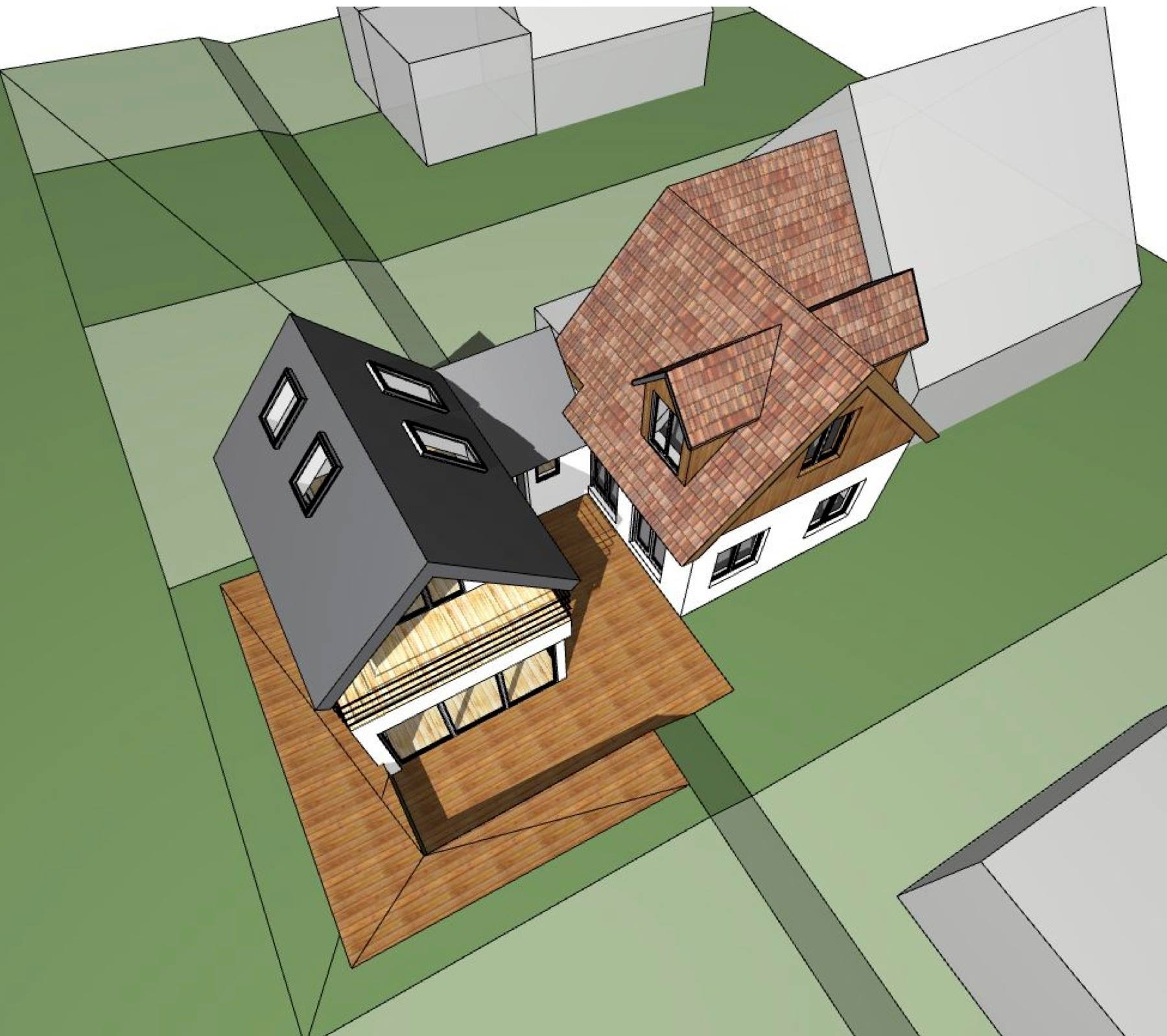 Rozbudowa domu jednorodzinnego w Gdańsku Oliwie przy ul. Grunwaldzkiej.