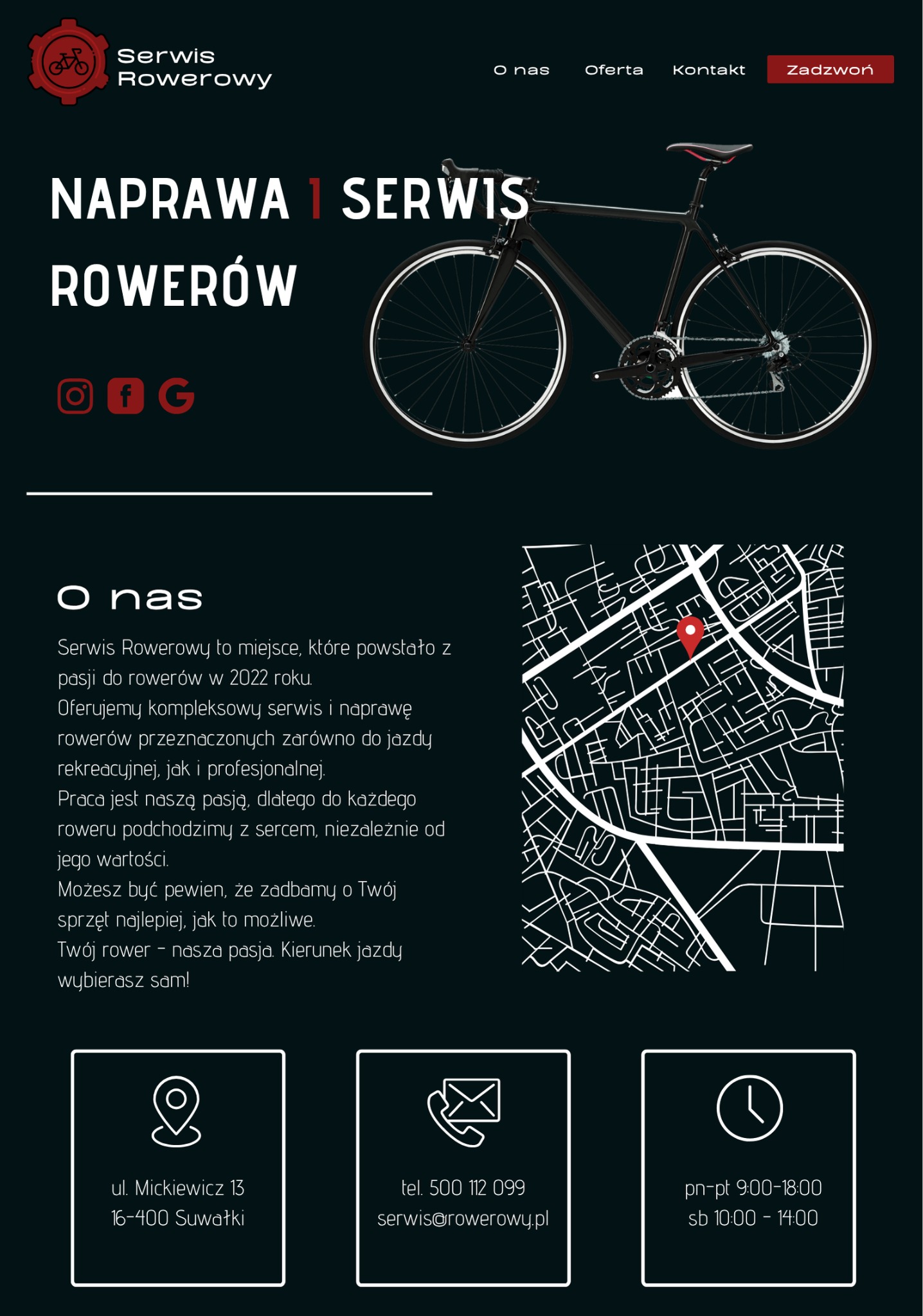 Strona Serwisu Rowerowego w Suwałkach