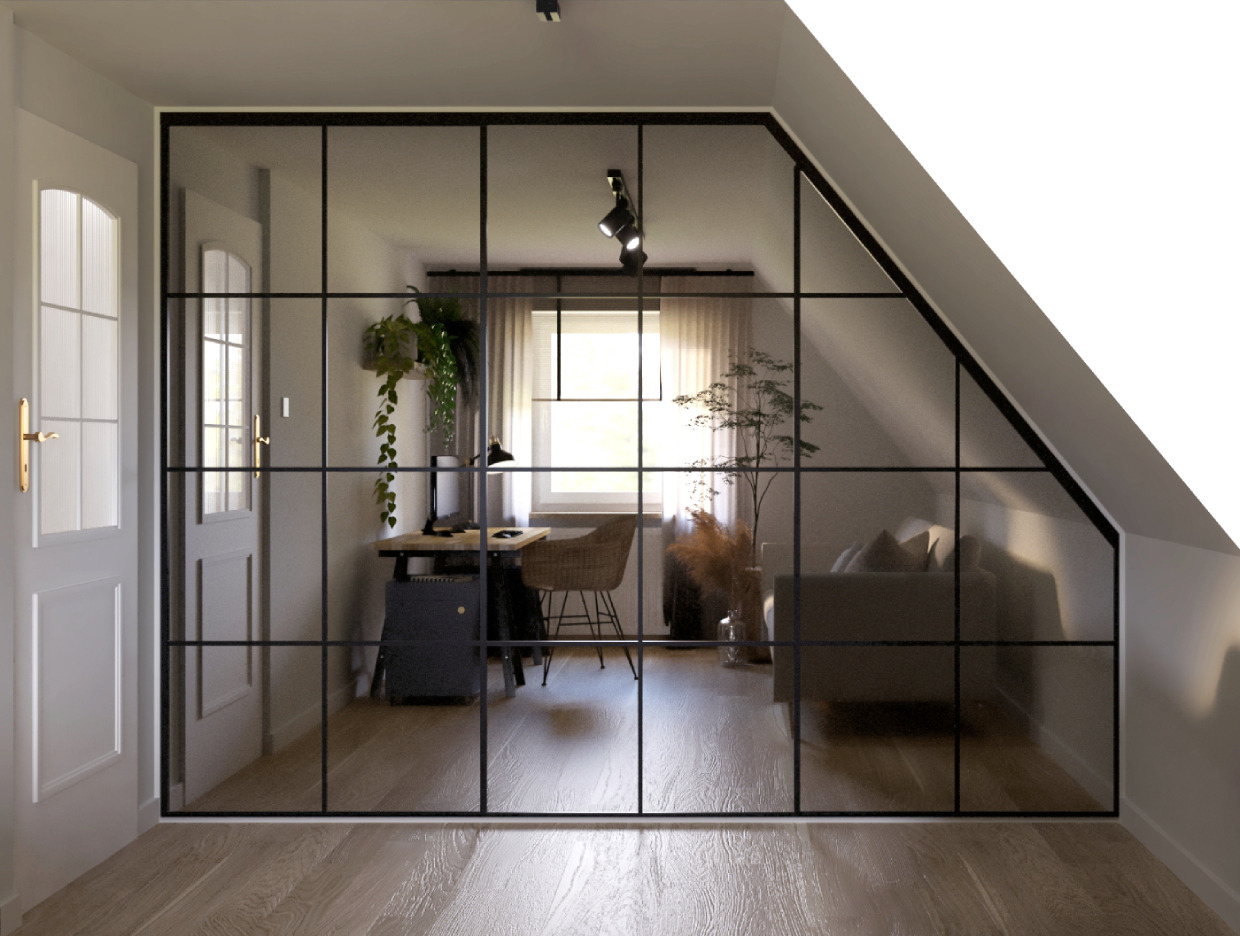 Szafa na wymiar projektu pracowni MORELL. Sposób na ergonomiczne wykorzystanie przestrzeni na poddaszu.