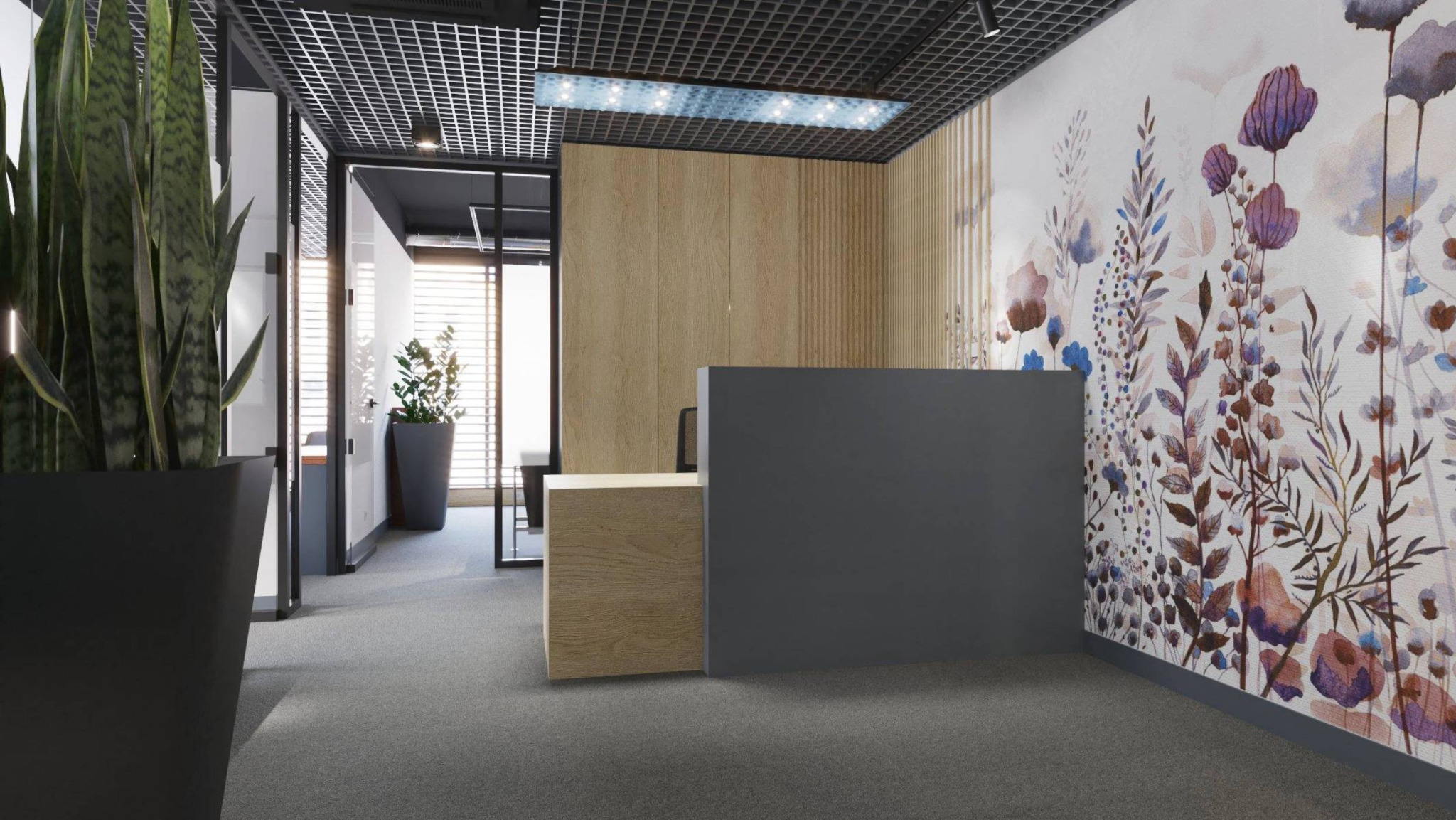 Wizualizacja sekretariatu kancelarii adwokackiej