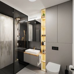 Łazienka w nowoczesnym mieszkaniu / ZAMBRÓW