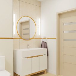 Łazienka z wanną w dwupoziomowym mieszkaniu w szeregówce / ZAMBRÓW