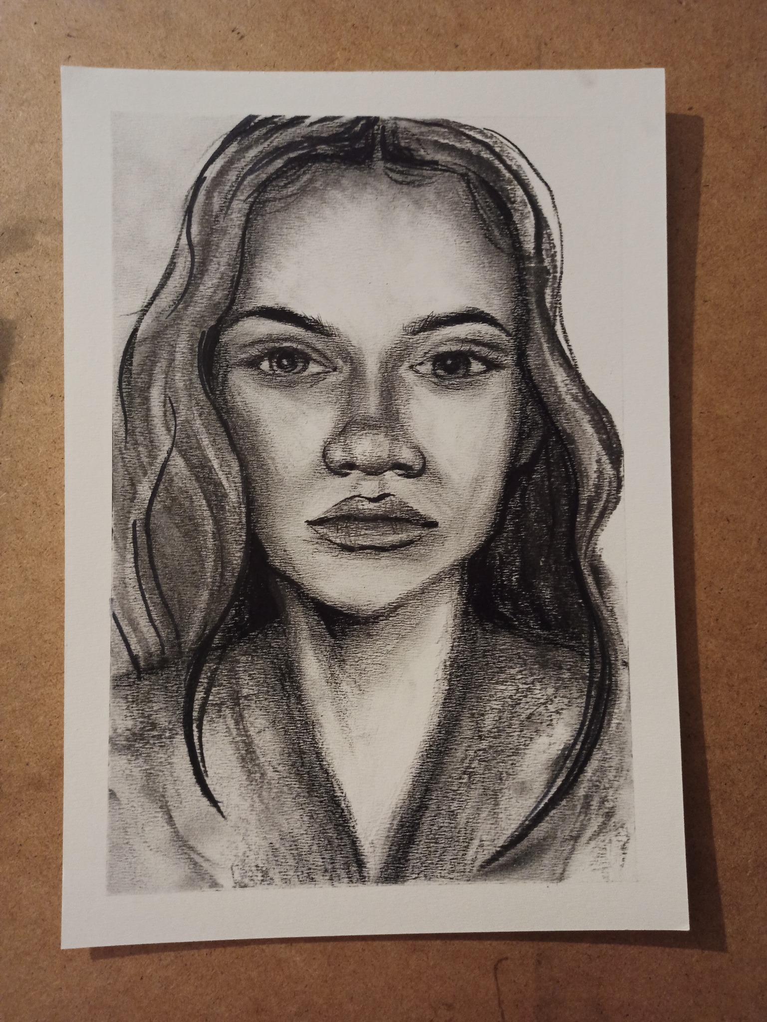 portret węglem, format A4