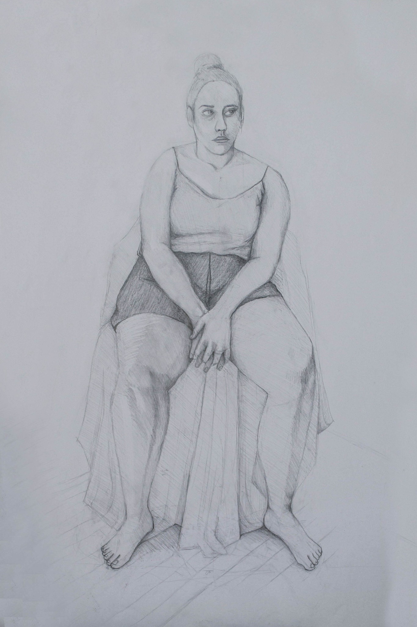 postać ołówkiem, 100x70cm