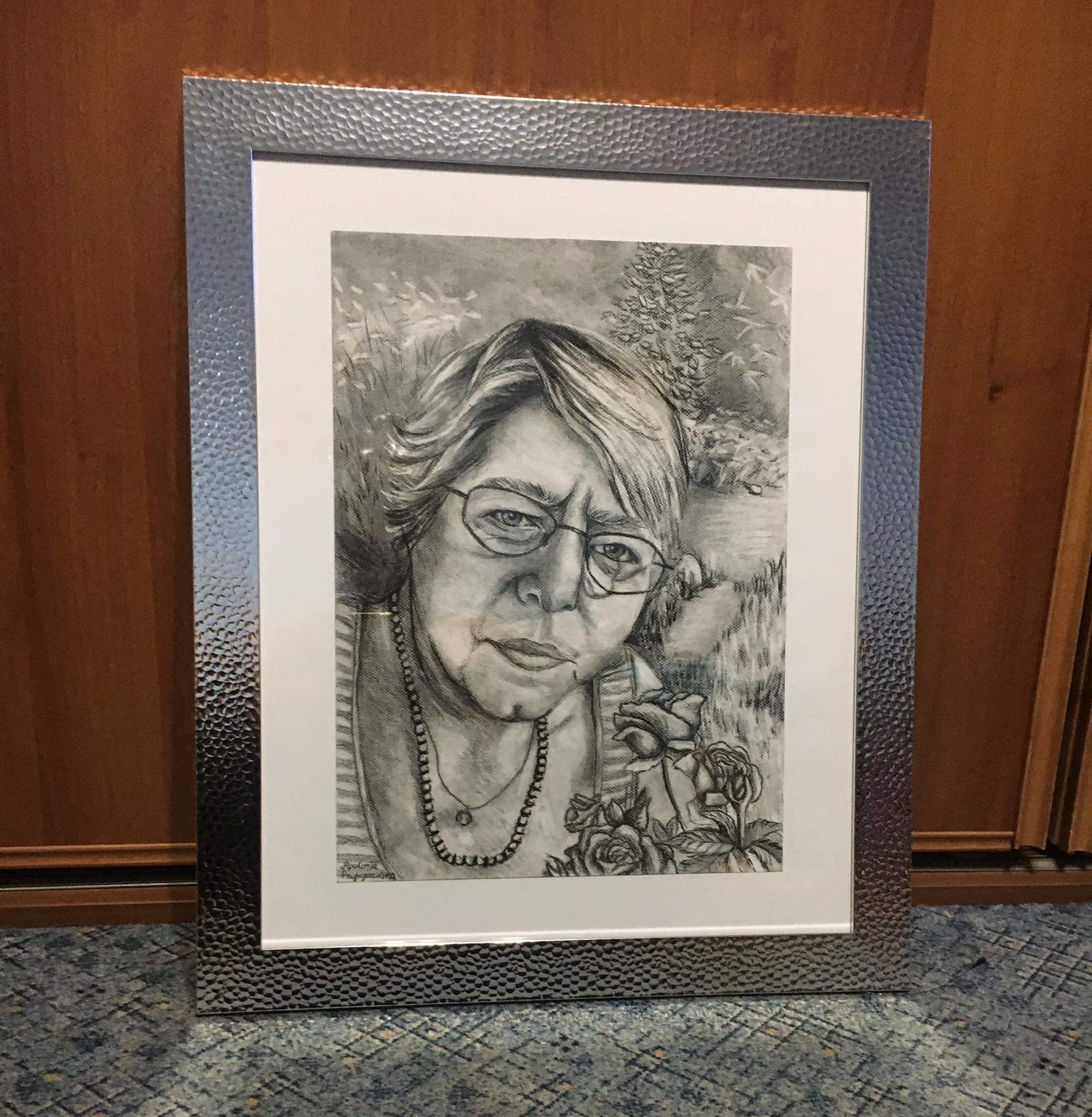 portret węglem i kredką, format A3