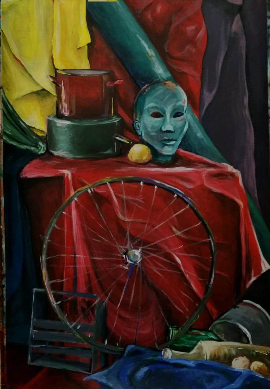 martwa natura akrylem, 100x70cm