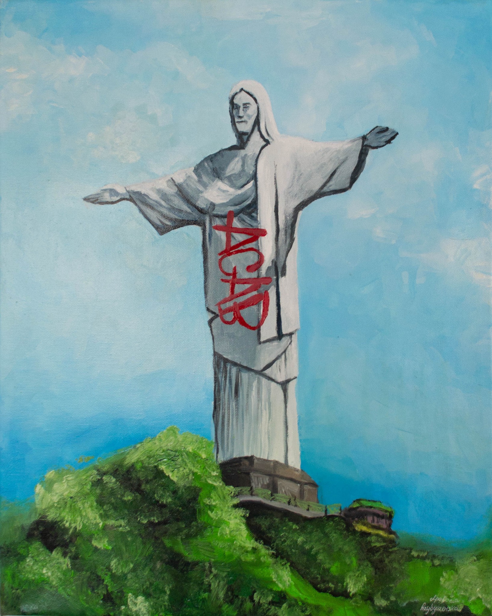 obraz malarski farbami olejnymi na płótnie, 50x40cm