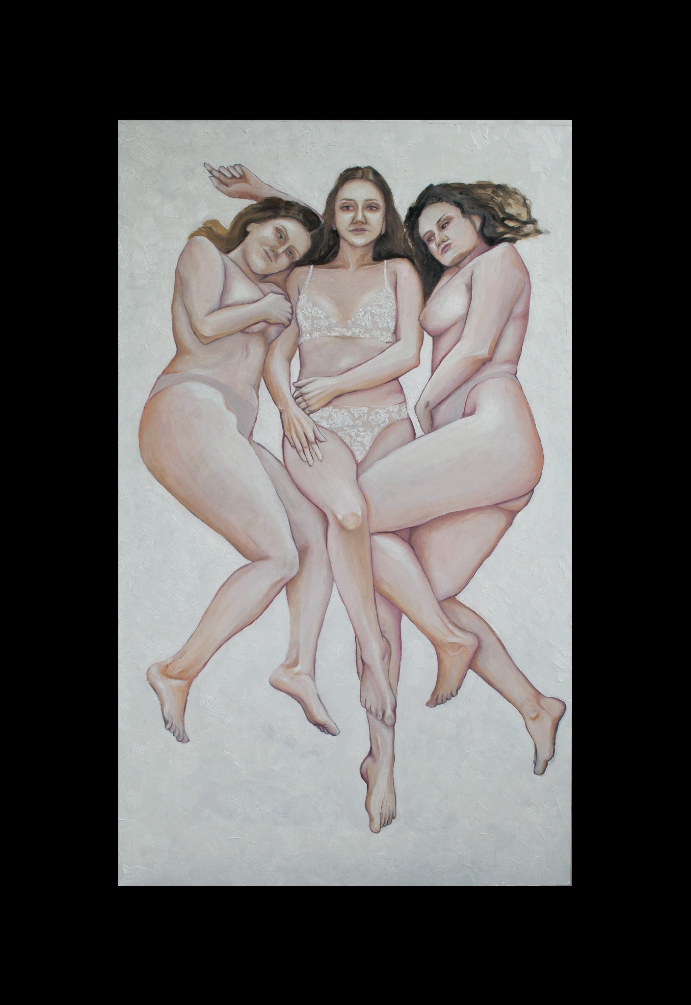 pół akt, farby olejne na desce pilśniowej, format: 150x90 cm