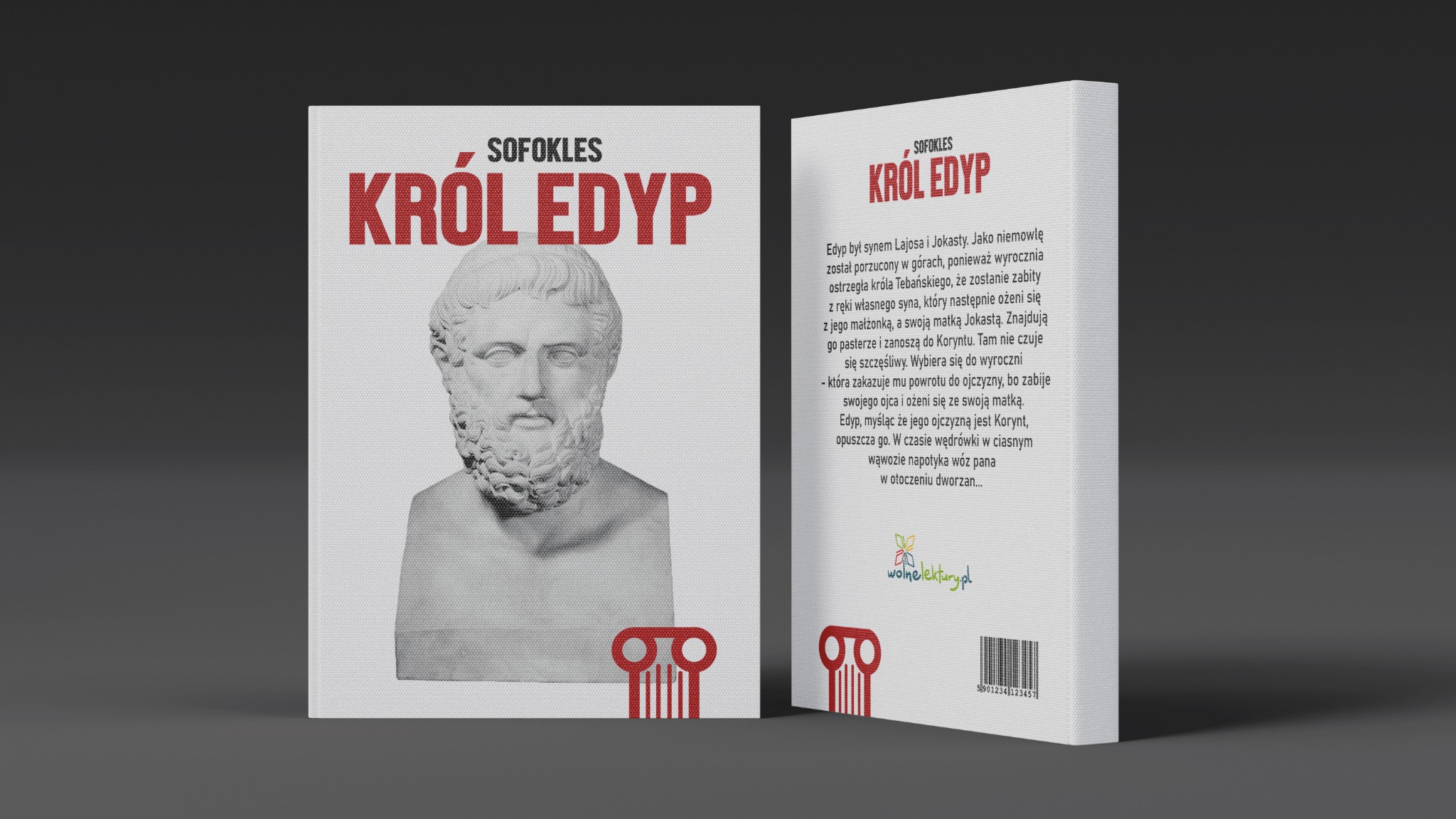 Niekomercyjny projekt okładki książki „Król Edyp'