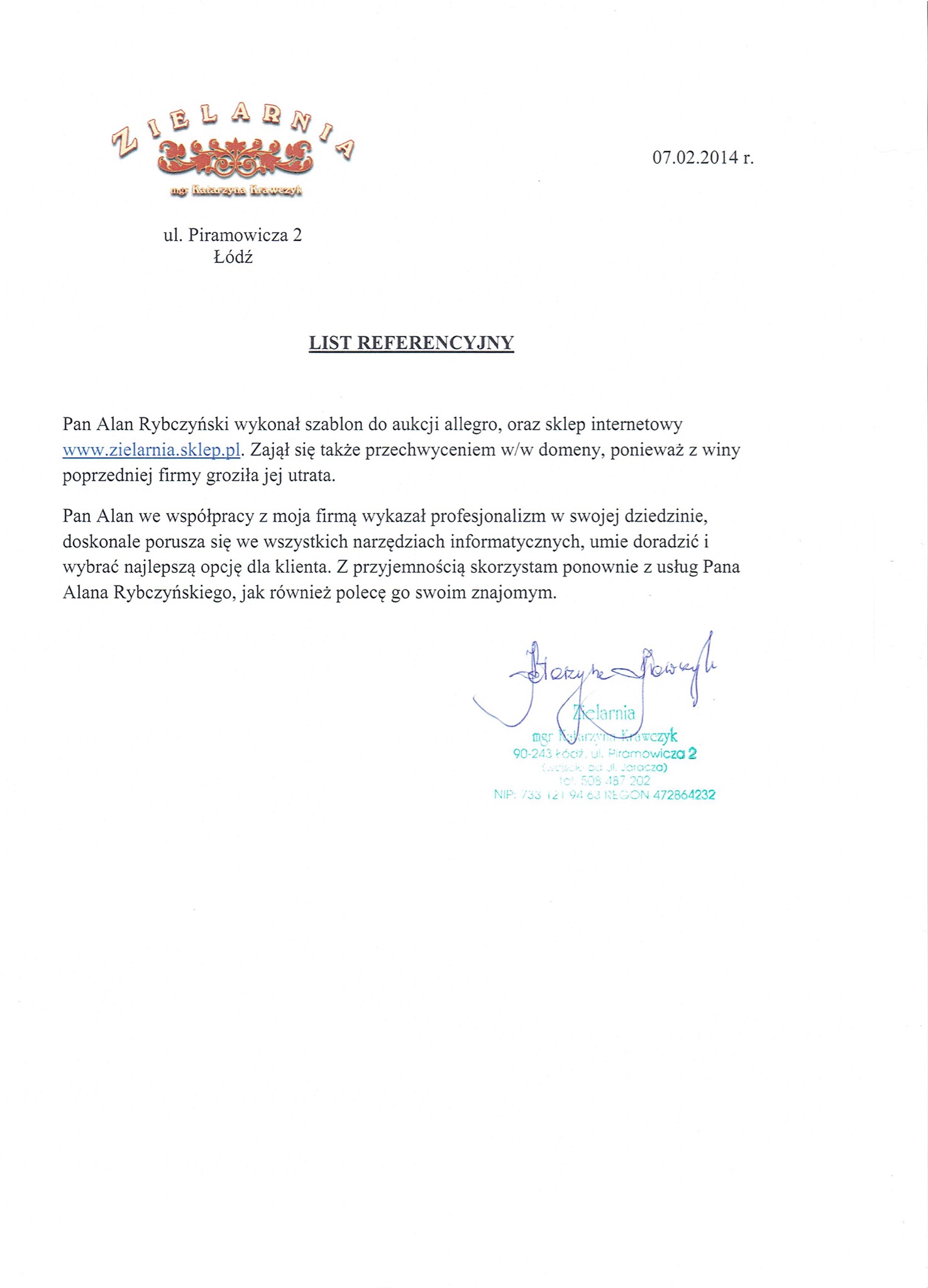 OPINIA KLIENTA - sklep internetowy, allegro