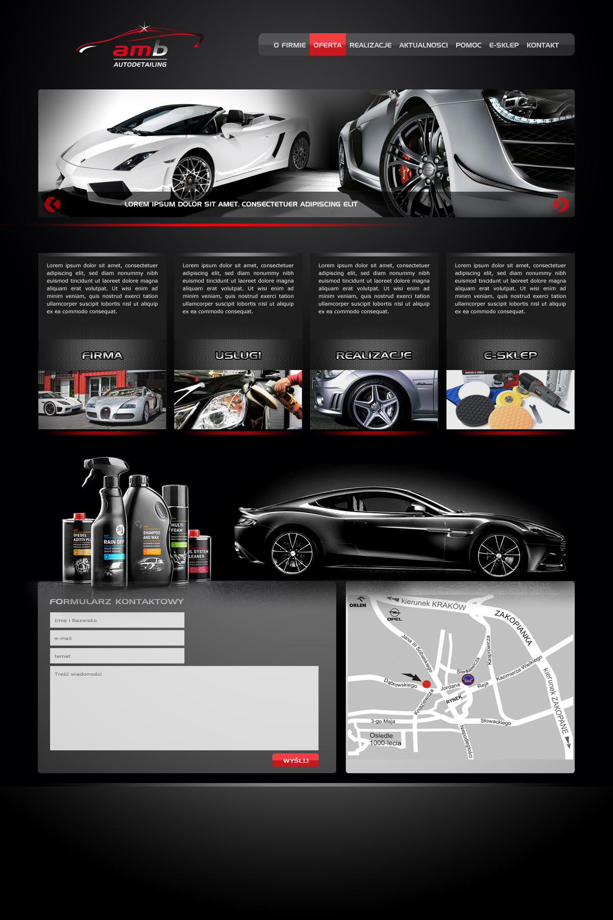 Strona internetowa AMB auto detailing