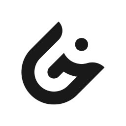 C3SOLUTIONS Kamil Puchała - Minimalistyczne czarne logo z abstrakcyjnym kształtem przypominającym literę 'G' z kropką nad nią, na białym tle.