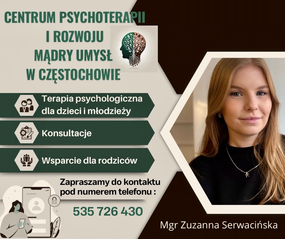 Centrum psychoterapii i rozwoju w Częstochowie. Oferta: terapia psychologiczna dla dzieci, konsultacje, wsparcie dla rodziców. Kontakt telefoniczny.