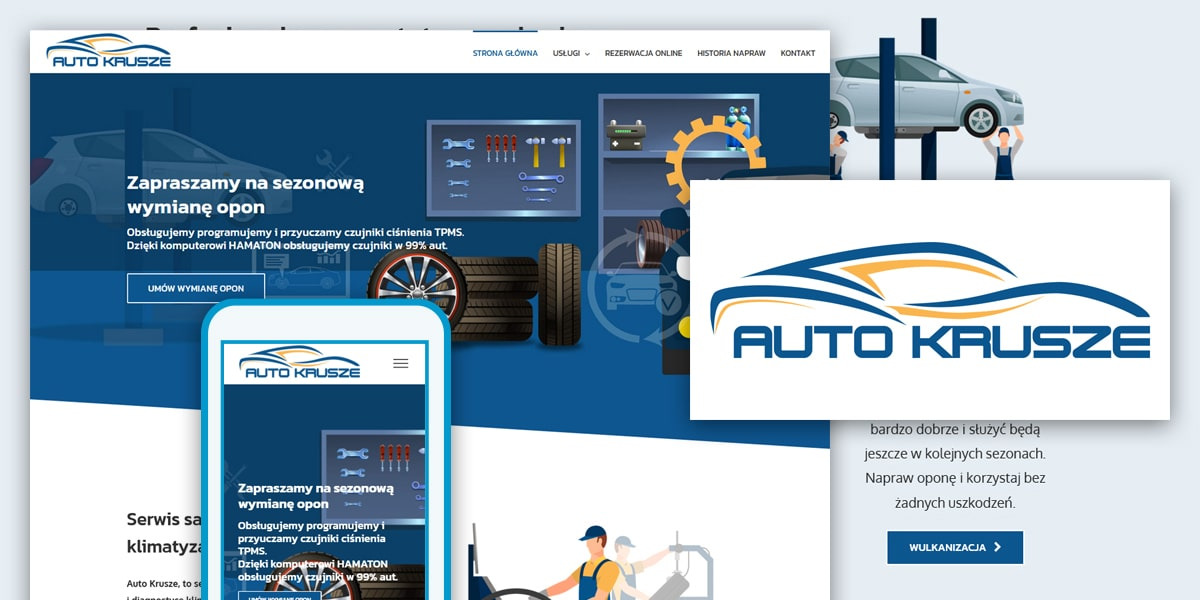 Auto Krusze Projekt logo i strony internetowej