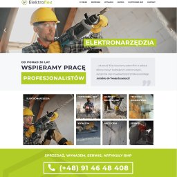 Budowa strony dla firmy ELEKTROFLEX - profesjonalny dostawca elektronarzędzi, serwis maszyn spalinowych, hurtownia BHP | Wordpress
