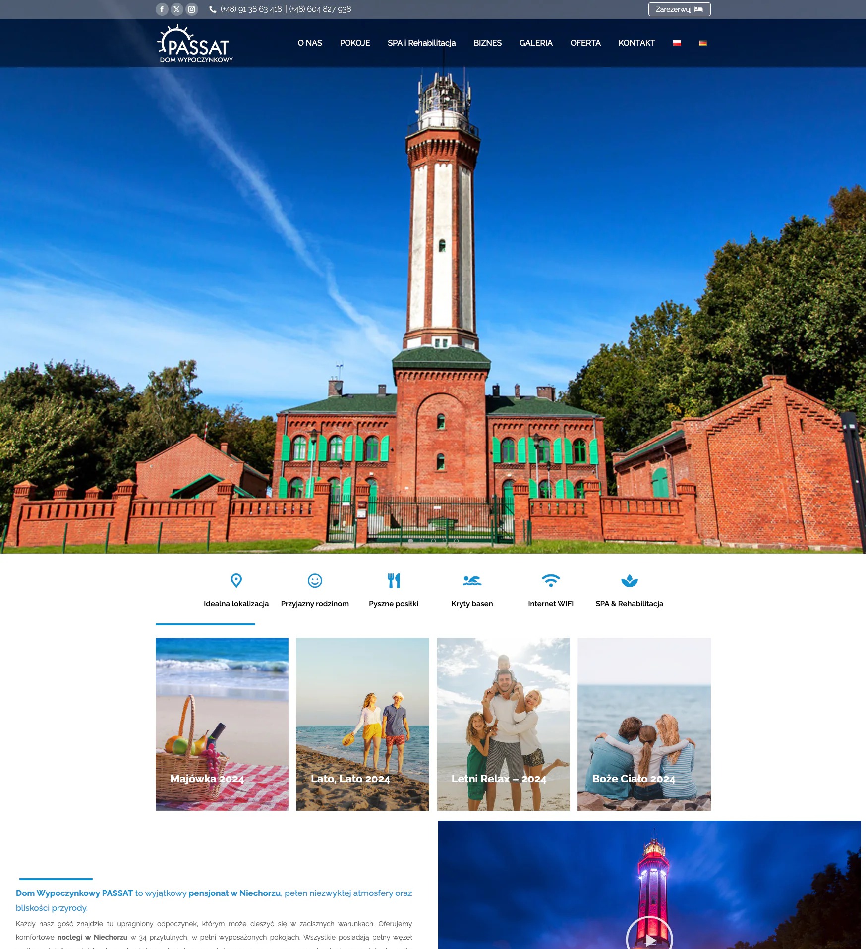 Budowa strony internetowej Domu Wypoczynkowego Passat | Wordpress, dwie wersje językowe, aktualności, galerie zdjęć