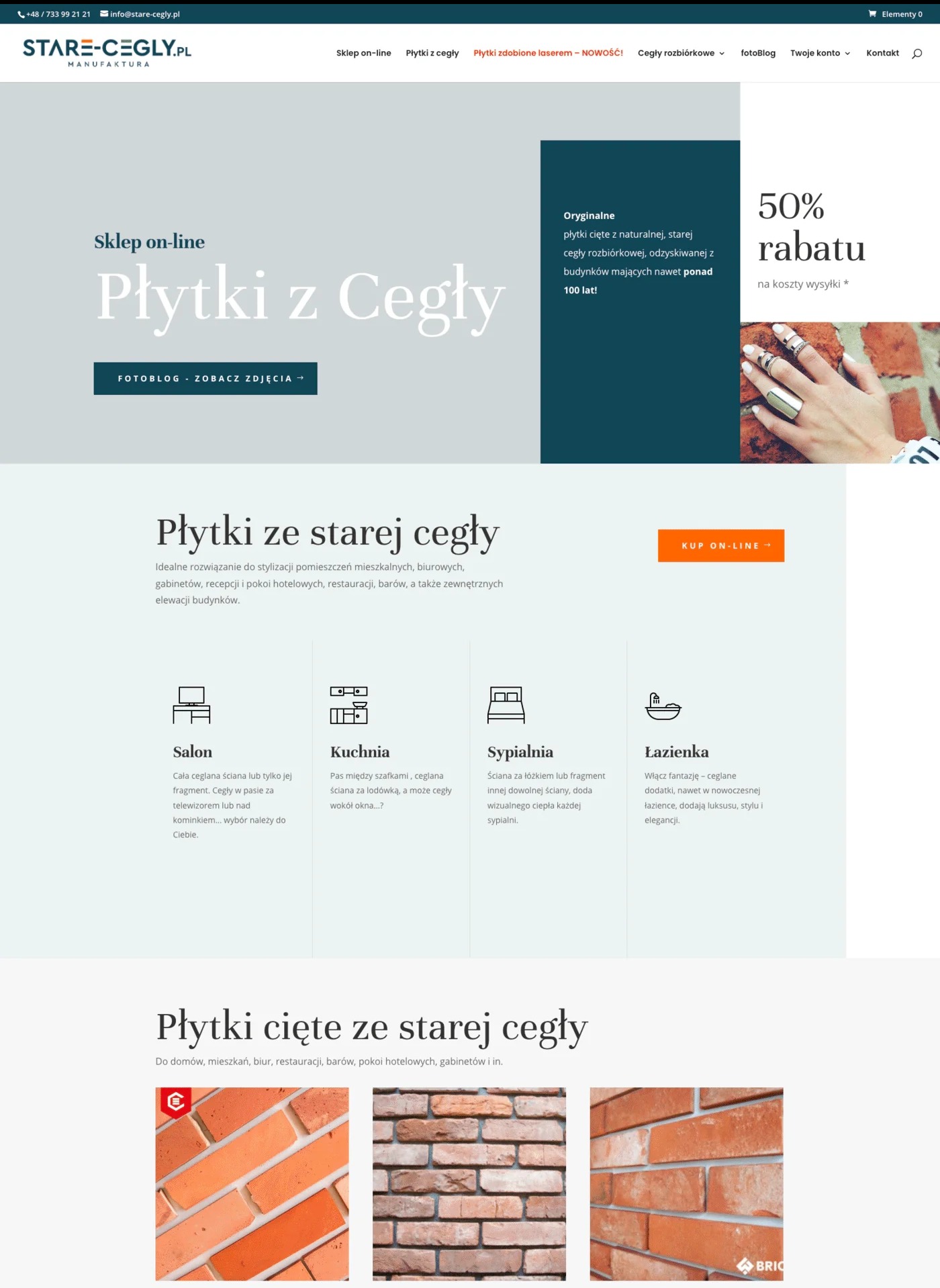 Budowa sklepu internetowego STARE CEGŁY | WooCommerce/Wordpress, Fotoblog, integracja płatności on-line