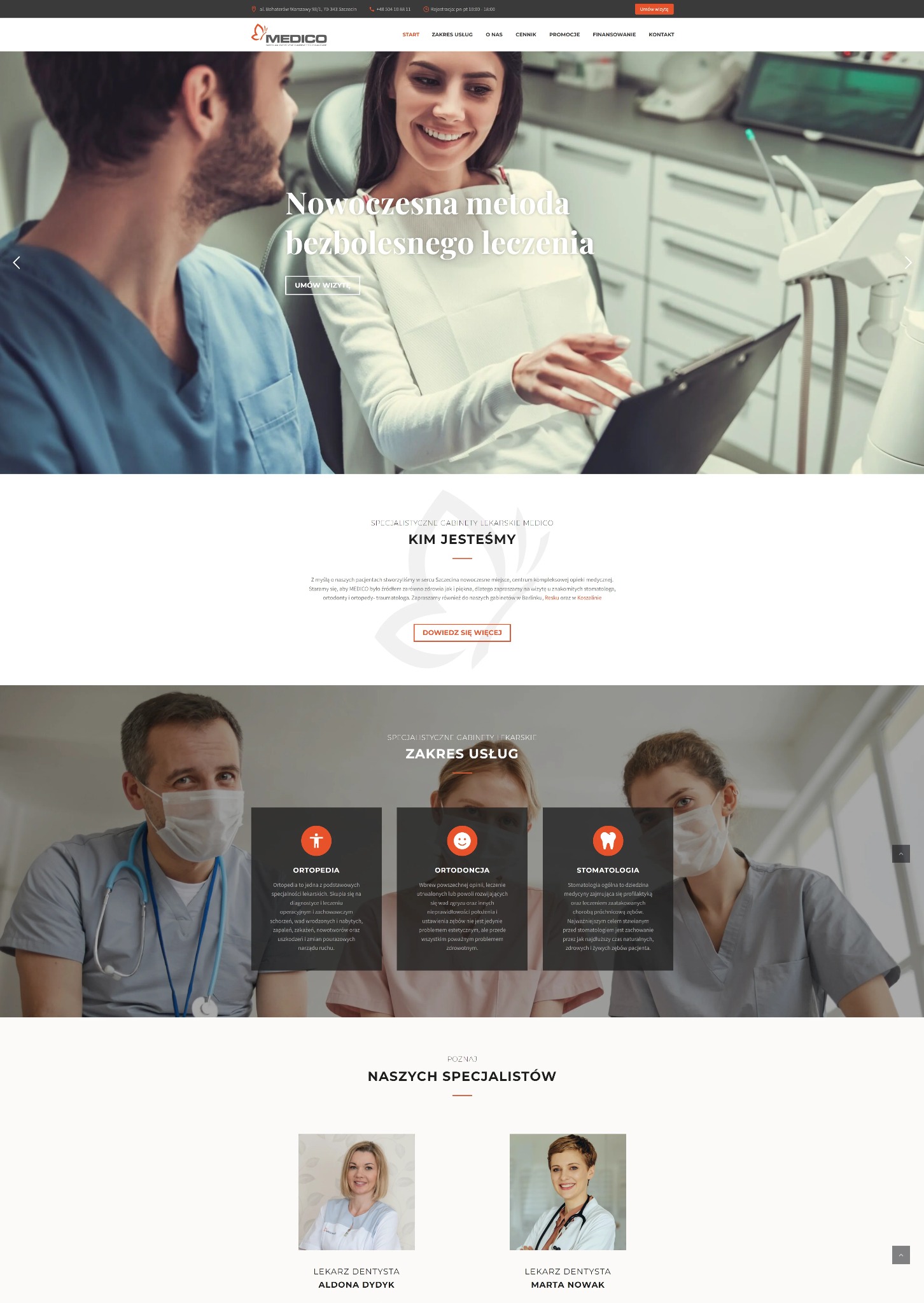 Strona dla Specjalistycznych Gabinetów Lekarskich MEDICO | Wordpress