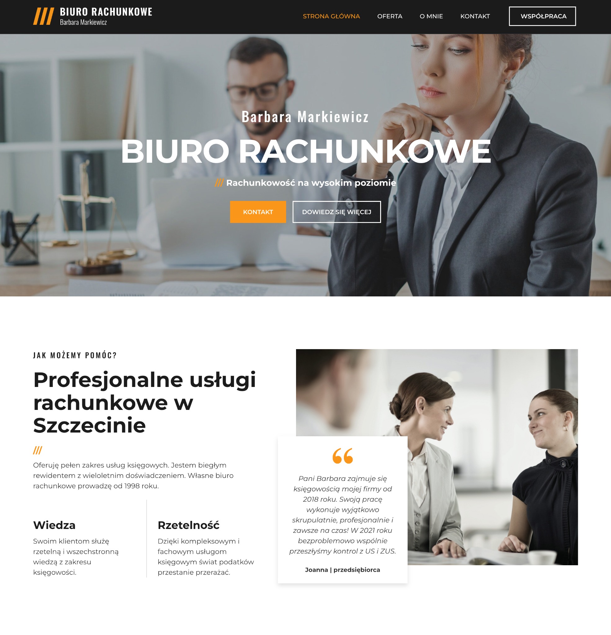 Budowa strony dla biura rachunkowego ze Szczecina | Wordpress