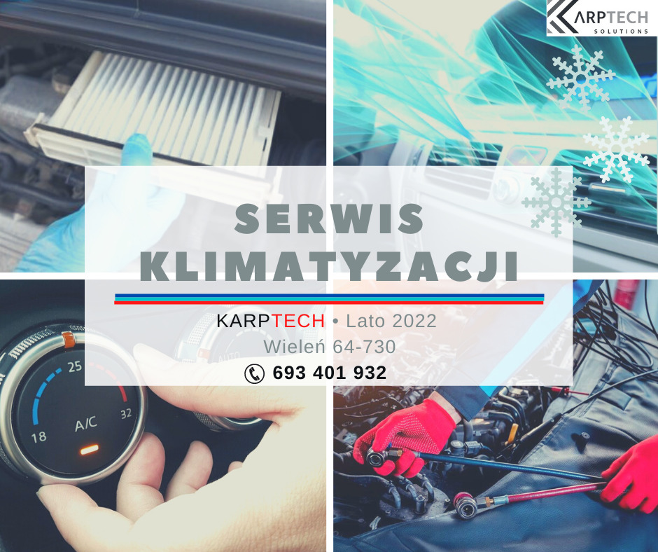 Montaż lub wymiana filtra kabinowego, panel sterowania klimatyzacją samochodową, podłączenie przewodów serwisowych do klimatyzacji, logo firmy ARPTECH SOLUTIONS, Wieleń 64-730, numer telefonu 693...