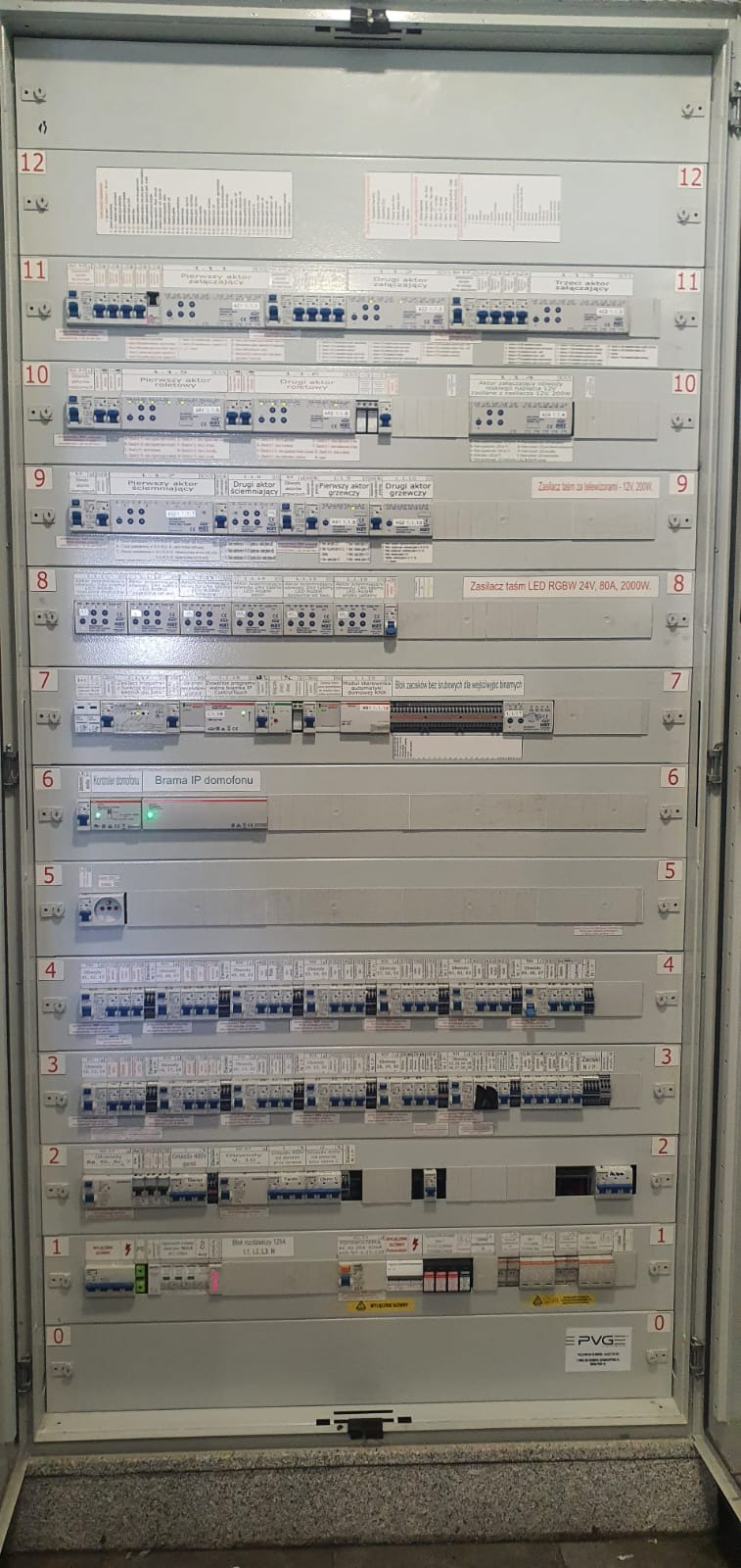 Wykonana i opisana rozdzielnica w budynku mieszkalnym, jednorodzinnym.