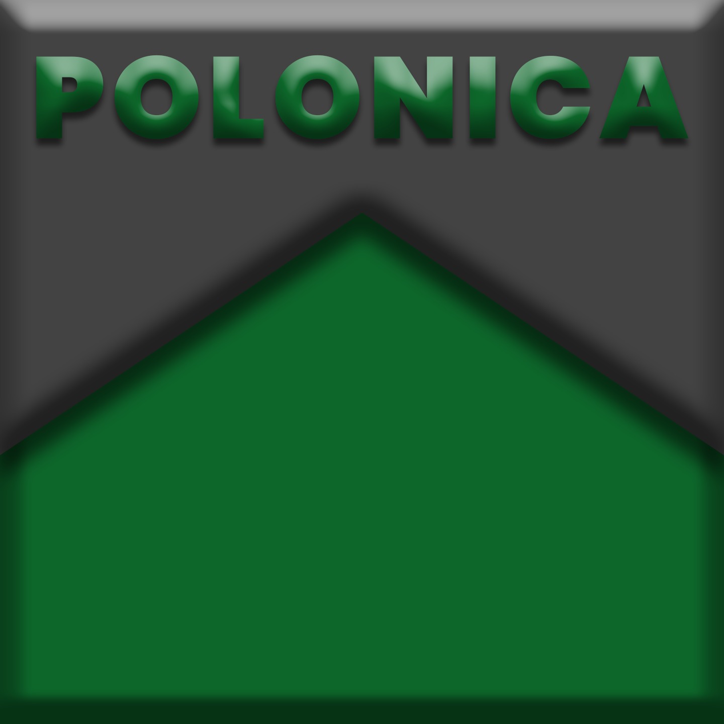 Graficzne logo firmy z napisem 'POLONICA' umieszczonym nad zielonym kształtem przypominającym dach domu, na szarym tle.