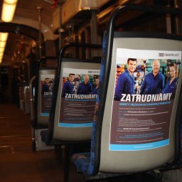 Reklama w tramwajach w Krakowie - oferty pracy, Oknoplast