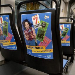 Reklama w tramwajach w Krakowie - loteria, Lotto