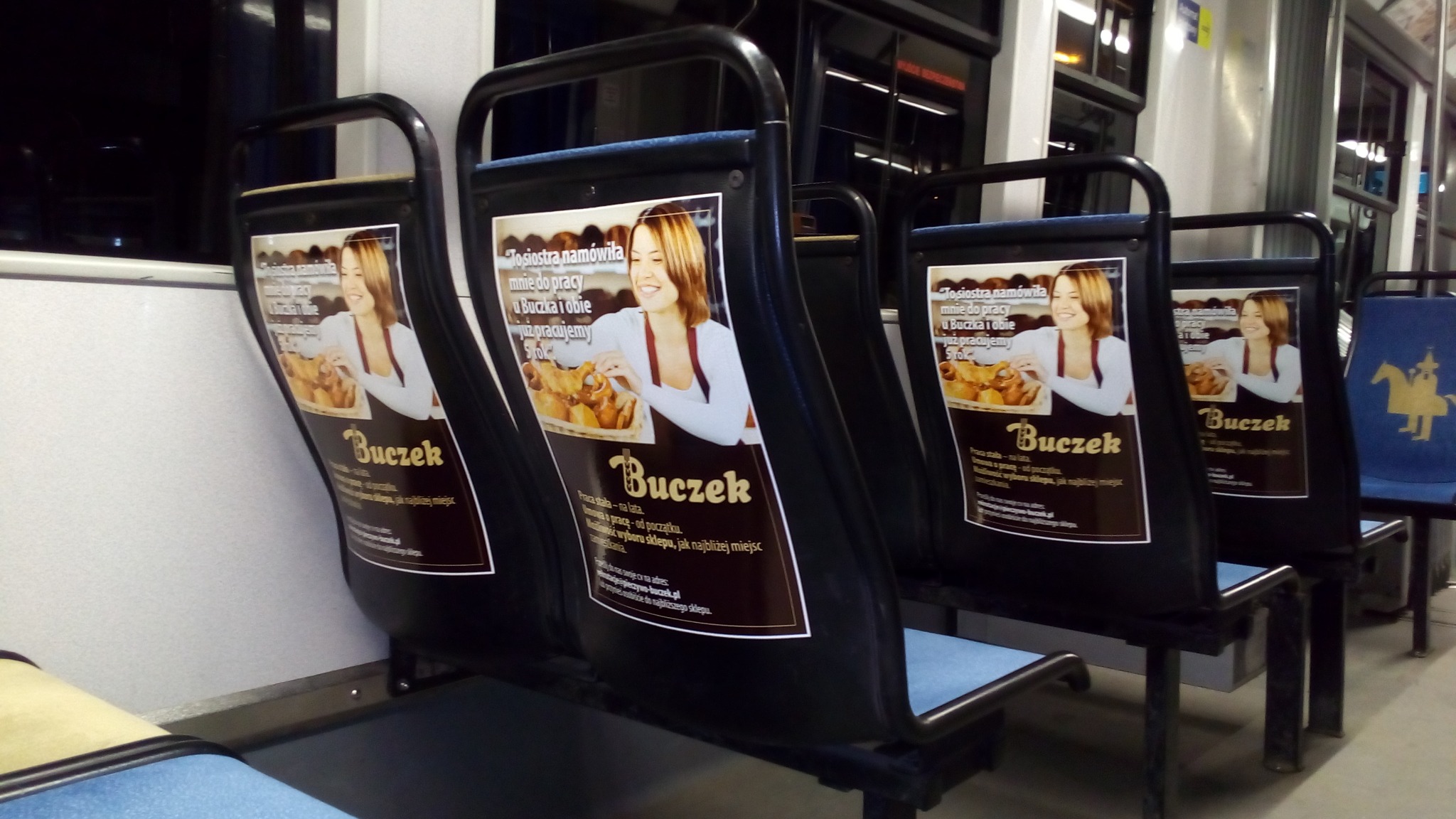 Reklama w tramwajach w Krakowie - oferty pracy, Piekarnia Buczek