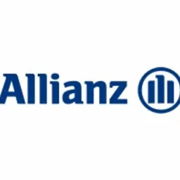 Logo firmy Allianz w kolorze granatowym na białym tle. Widoczny napis Allianz oraz charakterystyczny symbol firmy.