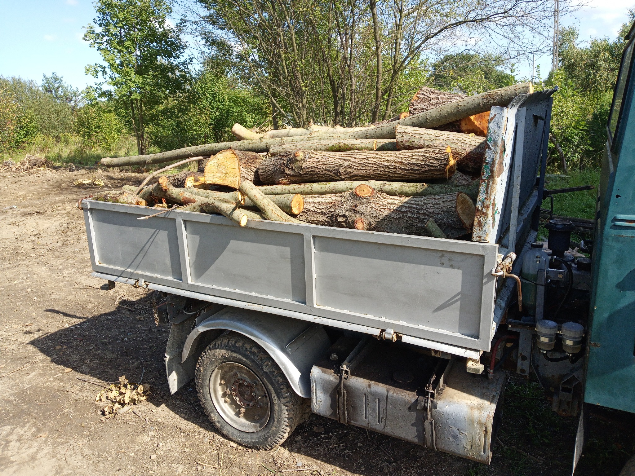 Wycinka i od razu w wóz drewna z miejsca pracy. Amar-Pud