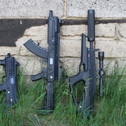 Trzy rodzaje broni do wyboru: 
MP9, AK12 i Snajperka