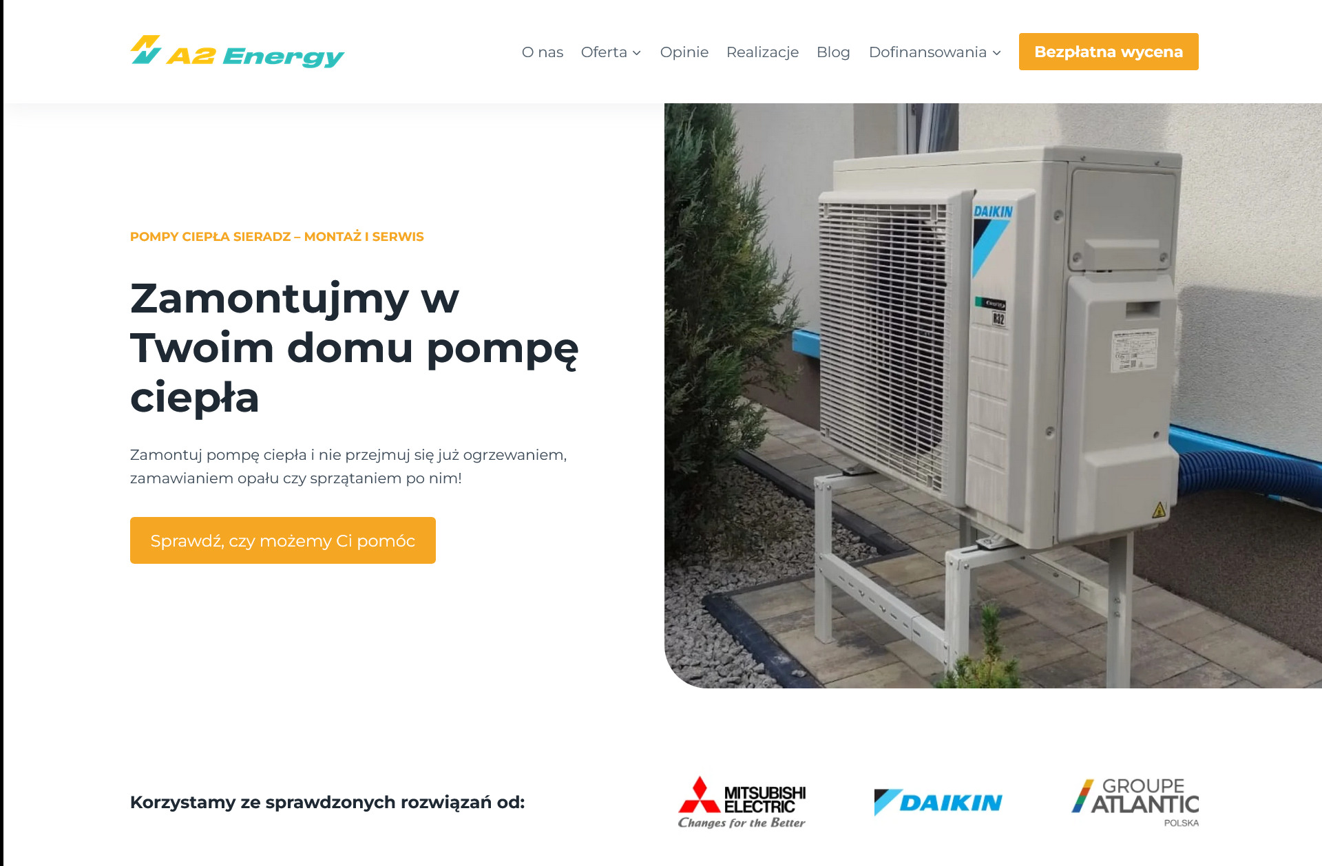 Stworzenie strony wizytówkowej dla A2 Energy Sp. z o.o.