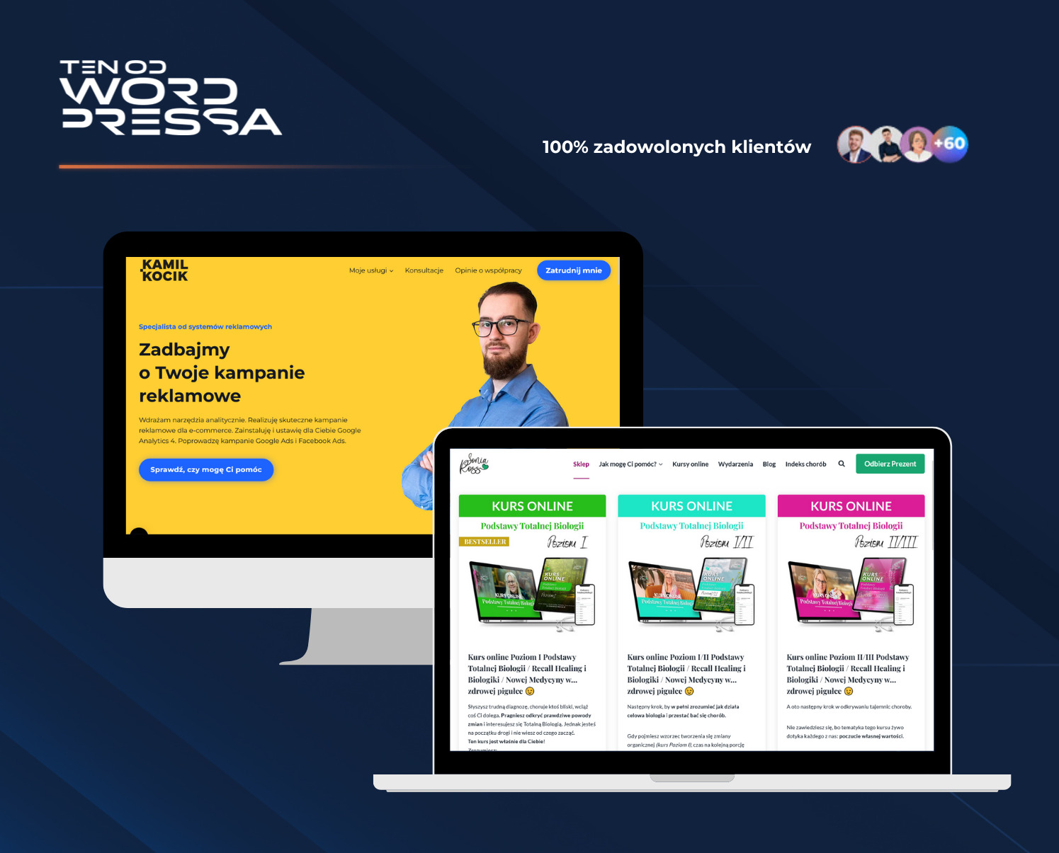 Realizacja stron dla marek osobistych takich jak specjalista SEM czy specjalistka od totalnej biologii
