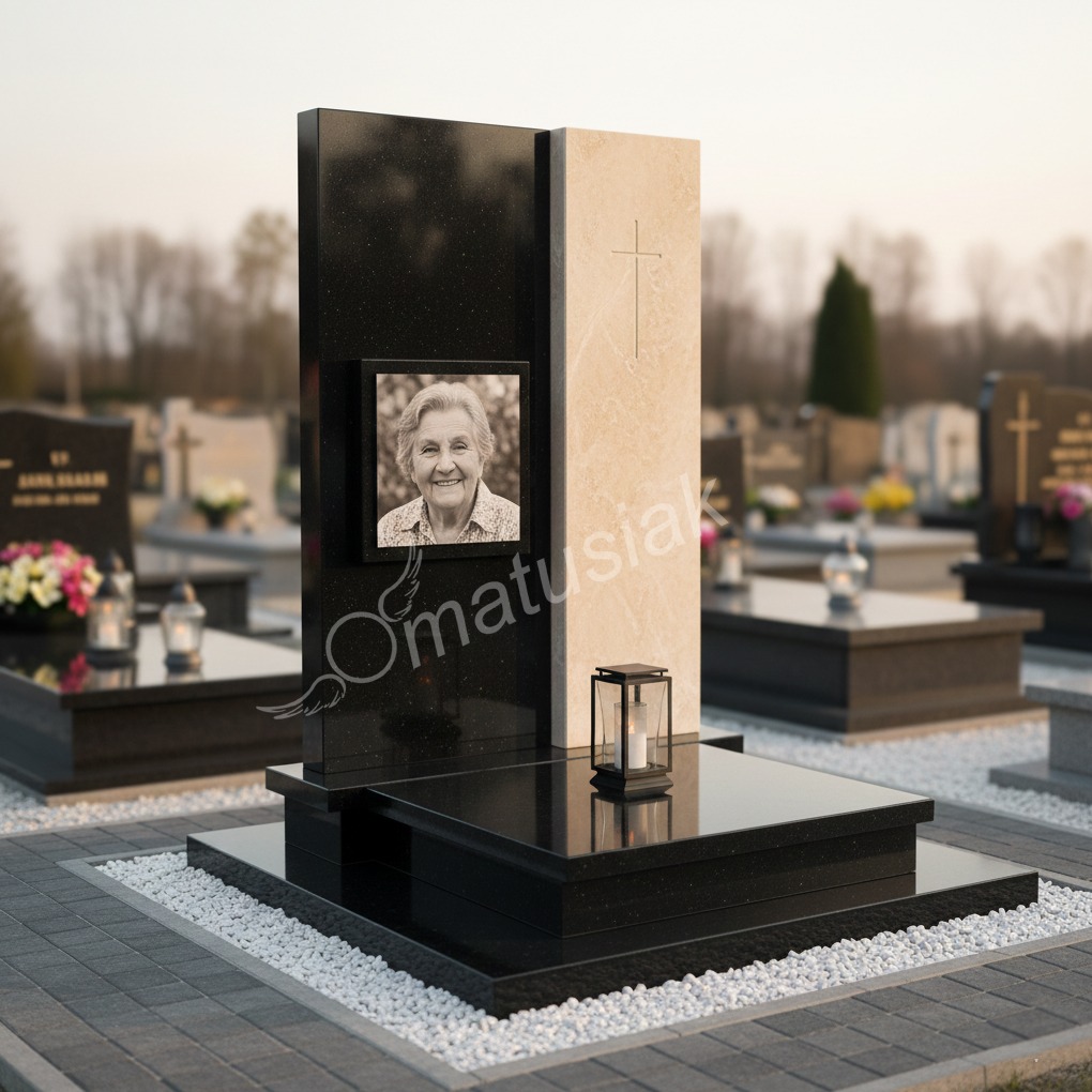 Kamieniarz Łęczyca. Nagrobek zamontowany na cmentarzy w Łęczycy.