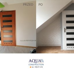 Malowanie biały kolor 9 zł / m2, kolor 11 zł / m2, Układanie glazury, terakoty, gresu 80 zł / m2. Układanie paneli 35 zł / m2, parkiet Barlinek 50 zł / m2.