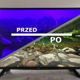 Objaw - niebieska poświata na całym obrazie. Po wymianie podświetlenia telewizor wraca do pełnej sprawności.