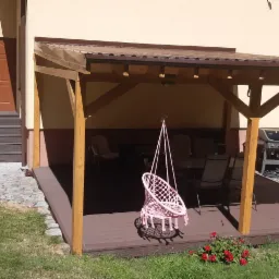 Schody,zadaszenie i taras z kompozytu