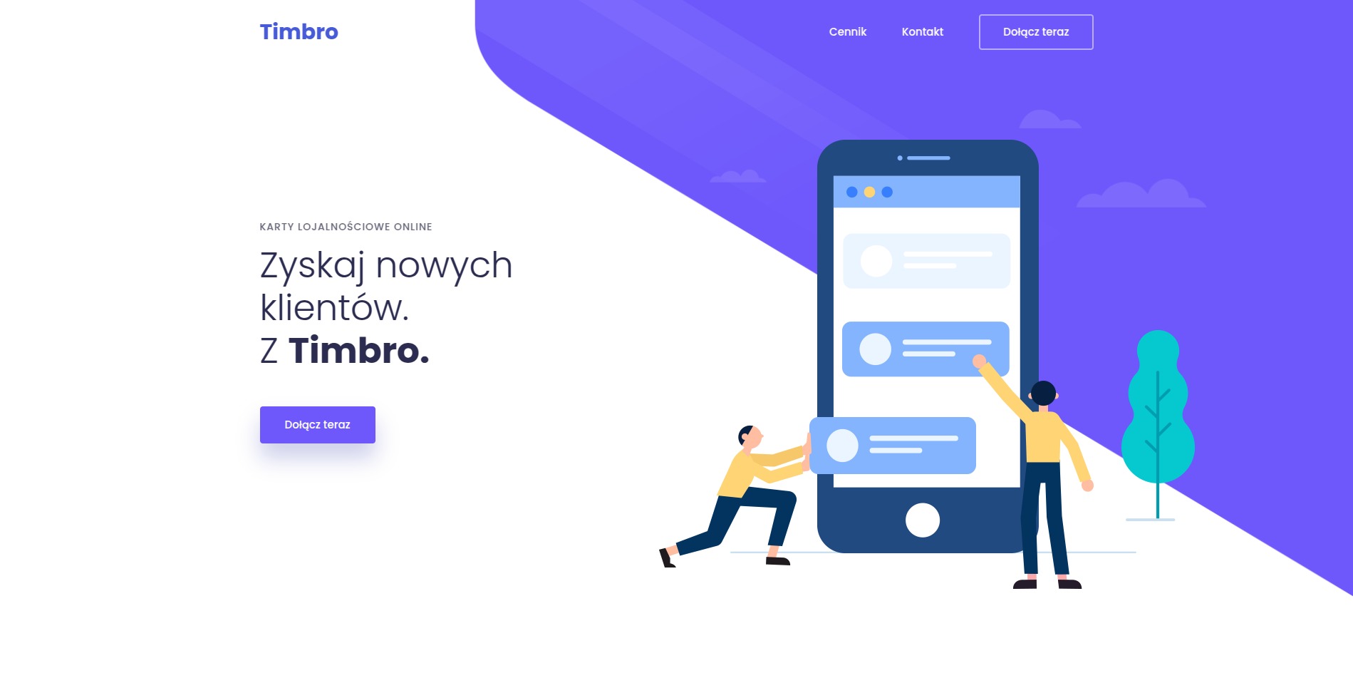 Timbro - landing page