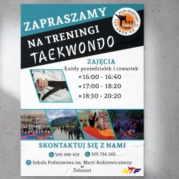 Plakat informujący o zajęciach TAEKWONDO