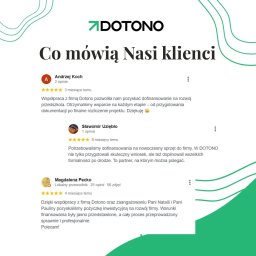Dotono - Opinie klientów o firmie Dotono, świadczącej usługi w zakresie pozyskiwania dofinansowań i pożyczek inwestycyjnych. Referencje zadowolonych przedsiębiorców.