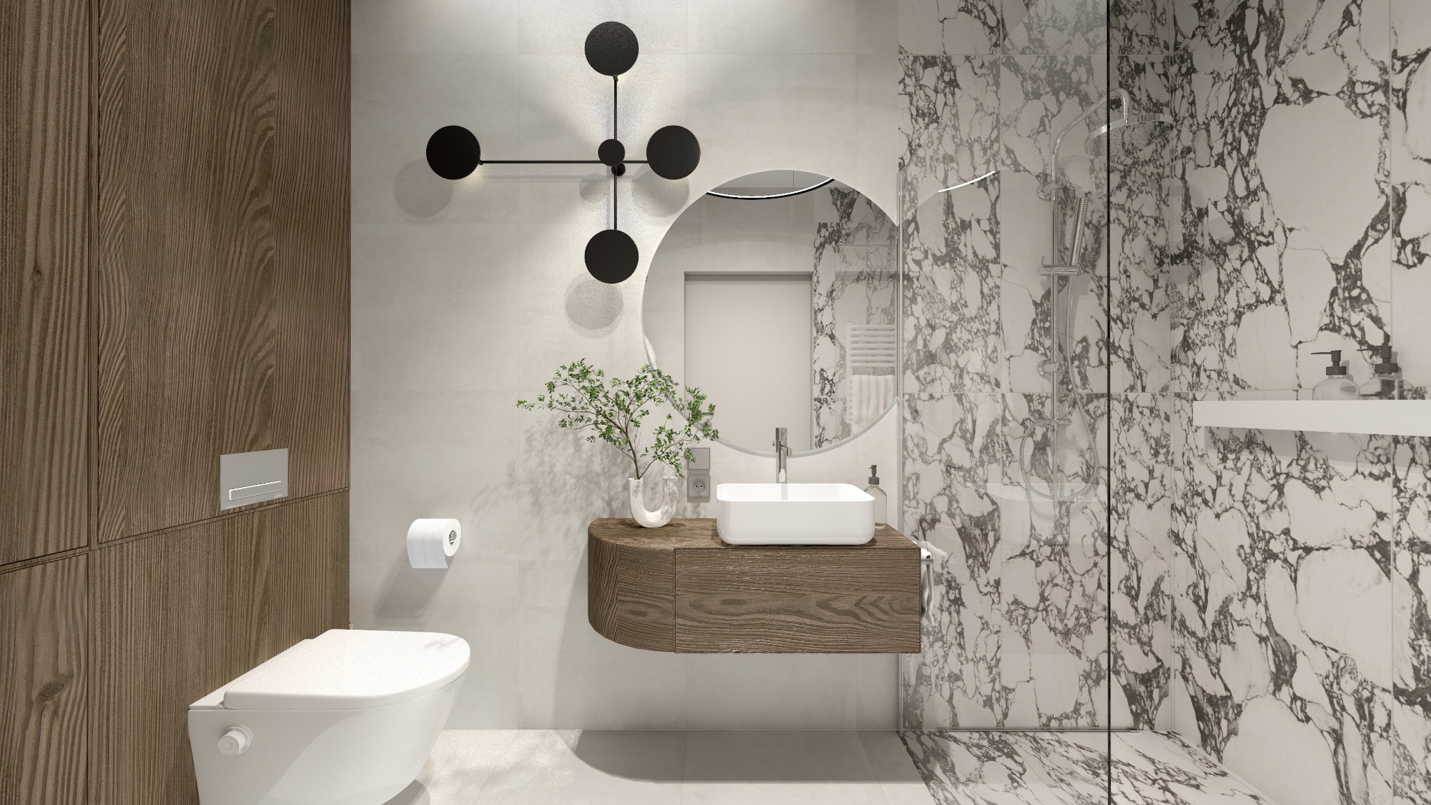 Łazienka z Prysznicem w Mieszkaniu Deweloperskim