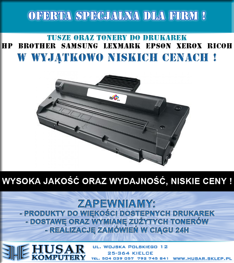 Tusze i tonery do drukarek w wyjątkowo niskich cenach !