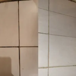 Zdjęcie przed i po czyszczeniu fug