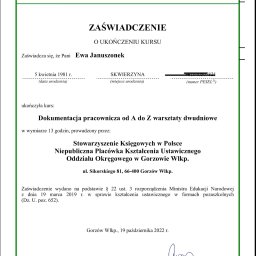 Dokumentacja pracownicza od A do Z - warsztaty prowadzone przez Stowarzyszenie Księgowych w Polsce - 10/2022 