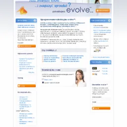 Strona internetowa systemu Evolve do rekrutacji, z nagłówkiem 'chcesz zmniejszyć koszty... i zwiększyć sprzedaż?' i opisem funkcji oprogramowania rekrutacyjnego.