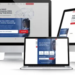 Wyświetlony na trzech ekranach (dwa monitory i laptop) interfejs strony internetowej z popupem zachęcającym do subskrypcji newslettera, z polami do wpisania adresu email i przyciskiem 'Subscribe'.