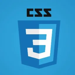 Stylizowany, wektorowy logotyp CSS3 na błękitnym tle, przedstawiający białą cyfrę 3 wewnątrz niebieskiej tarczy.