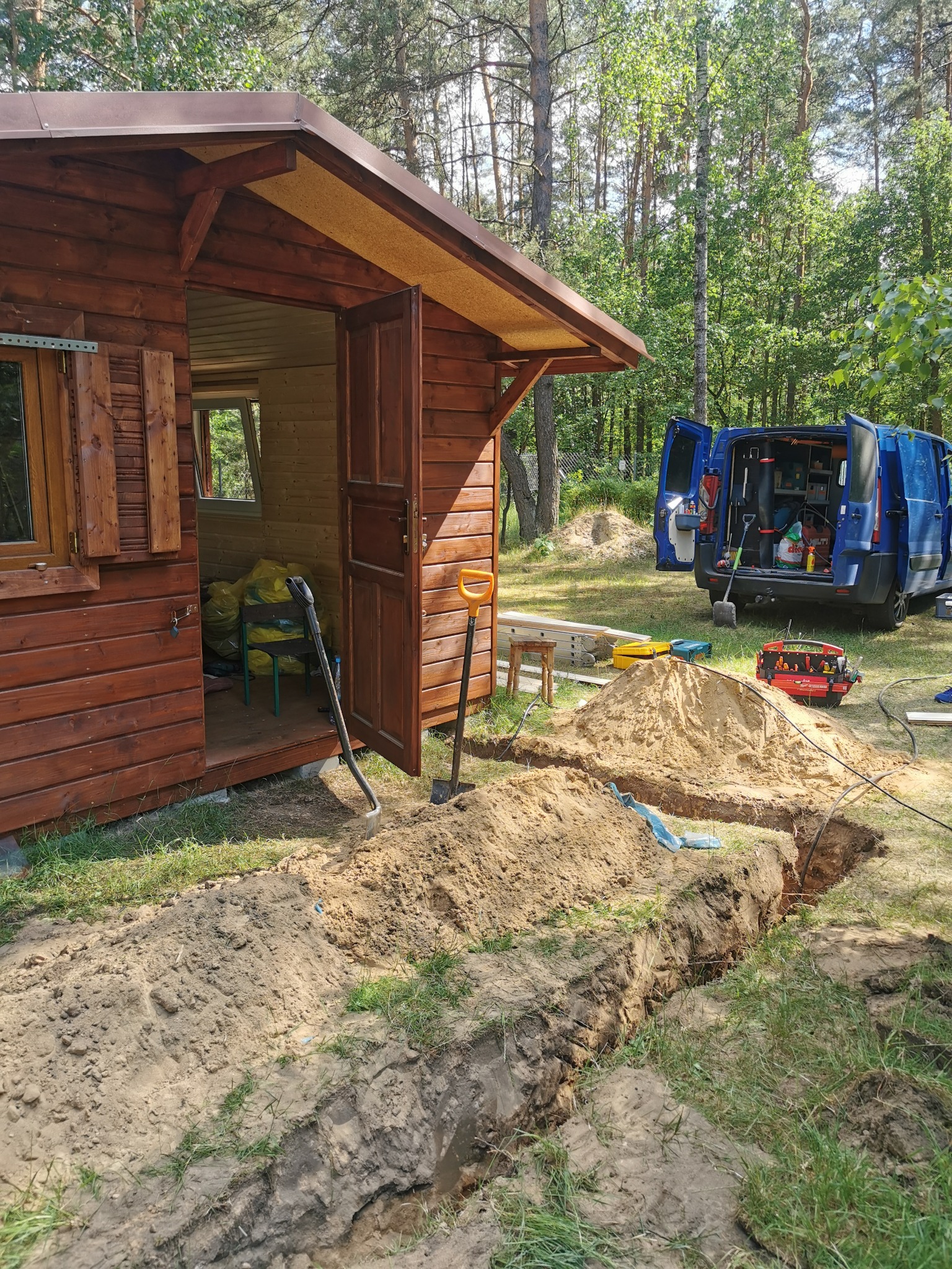 Przeniesienie przyłącza do nowego domku letniskowego.